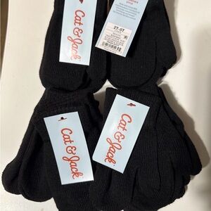 Toddler Mittens 3 Pack Cat & Jack Black 2T-5T Gloves 4 packs